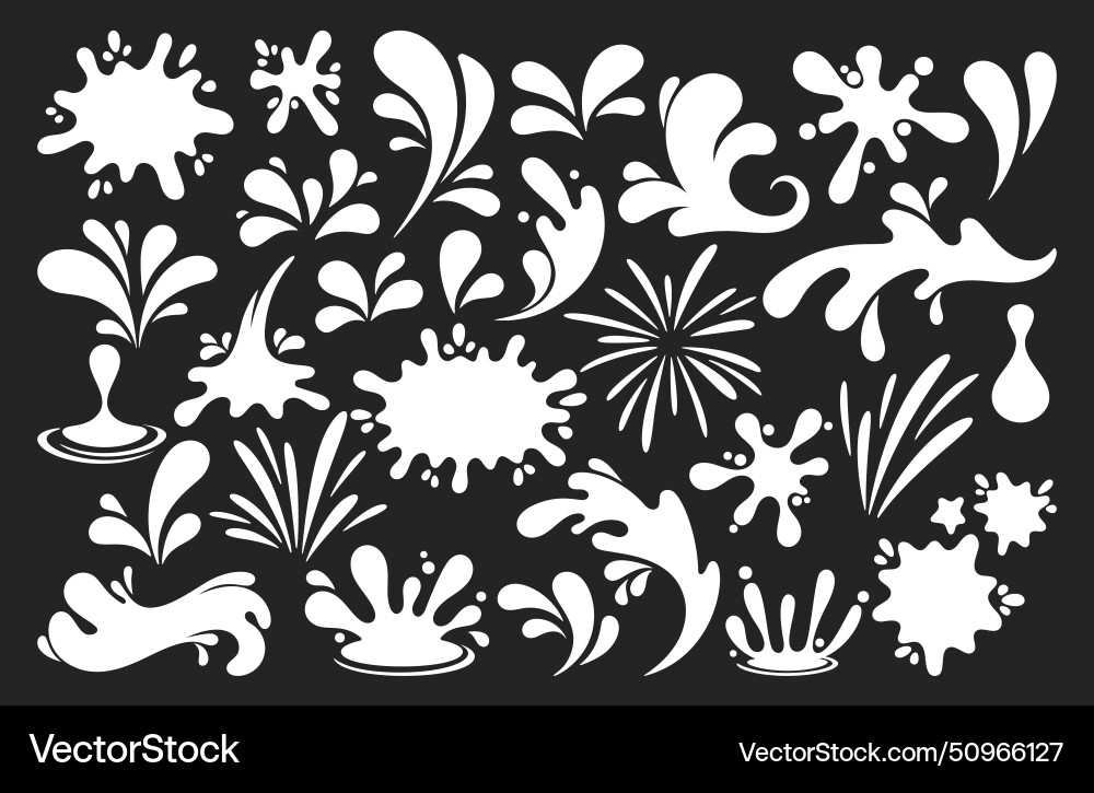 White splashes and blobs abstract elements White splashes and blobs abstract elements vector image