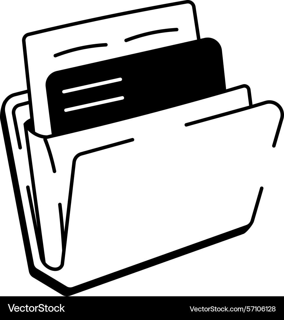 A sketchy style icon of an archive folder vector image
