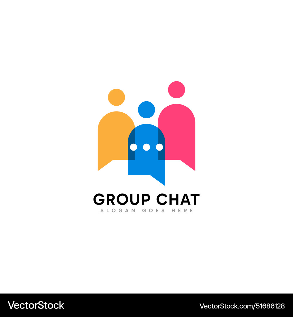 Abstract colorful group chat with simple Vector Image