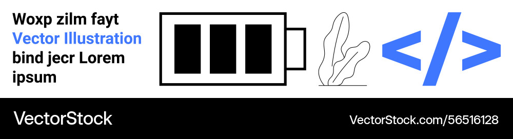 Battery charging symbol coding brackets vector image