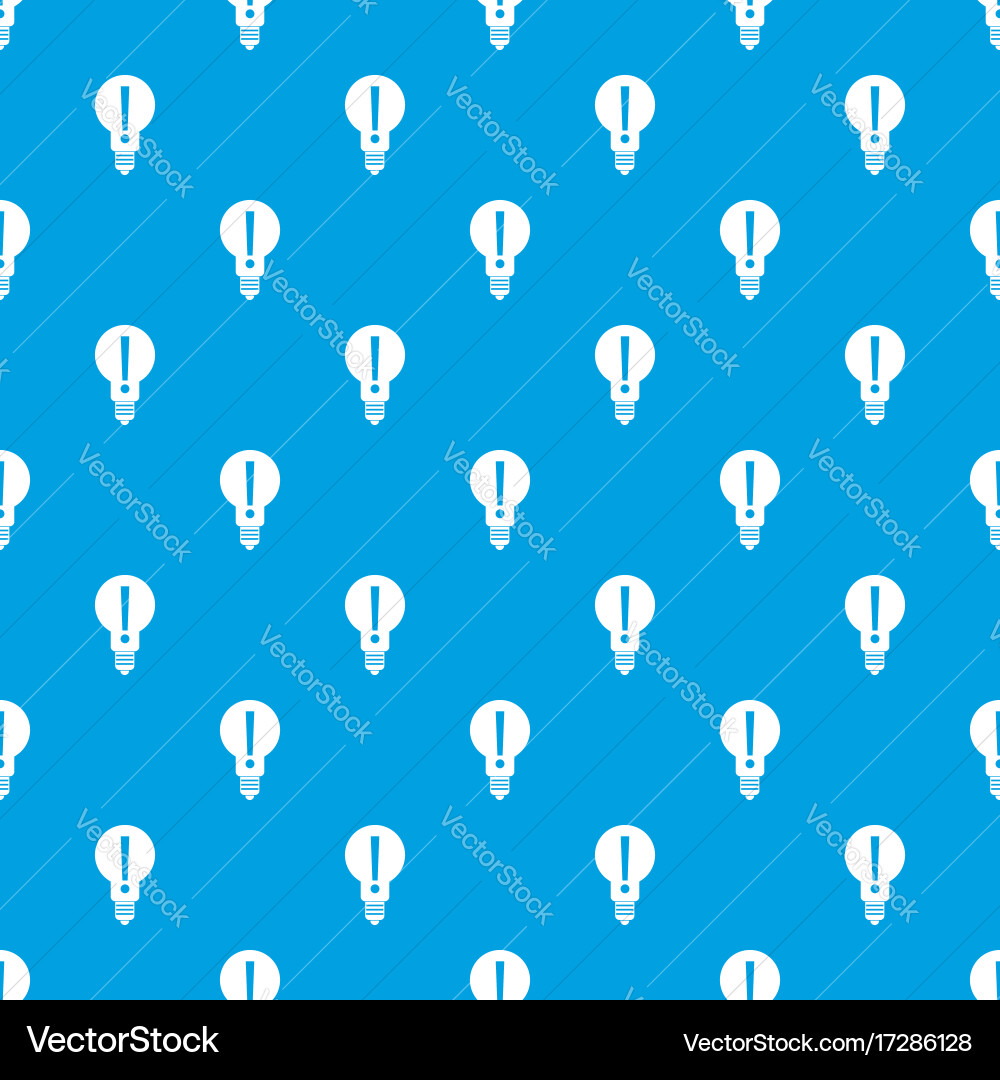 Bulb with exclamation mark inside pattern seamless Vector Image
