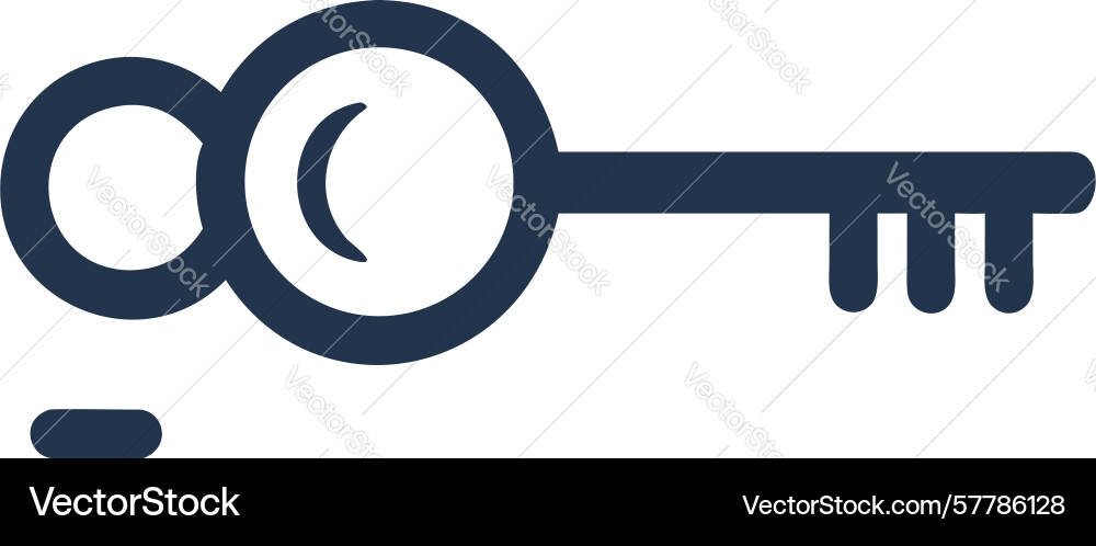 Classic skeleton key icon for access and security Vector Image