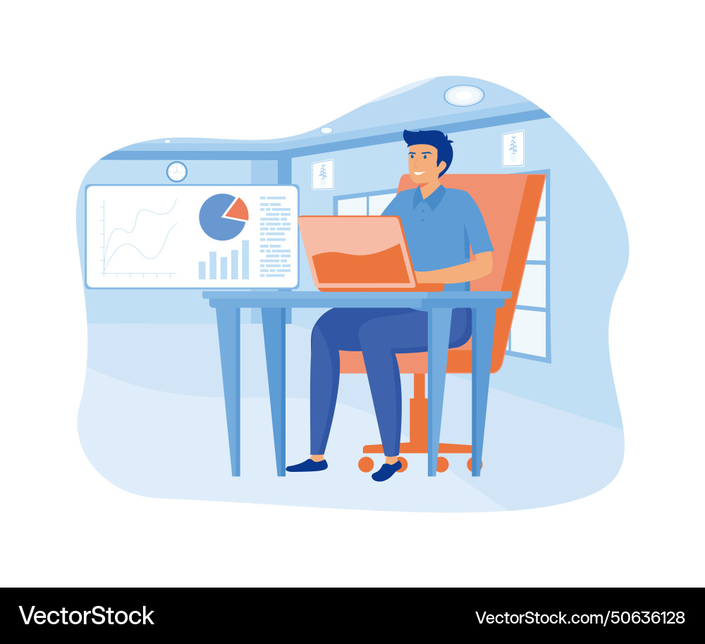 Data scientist job concept evaluating performance vector image