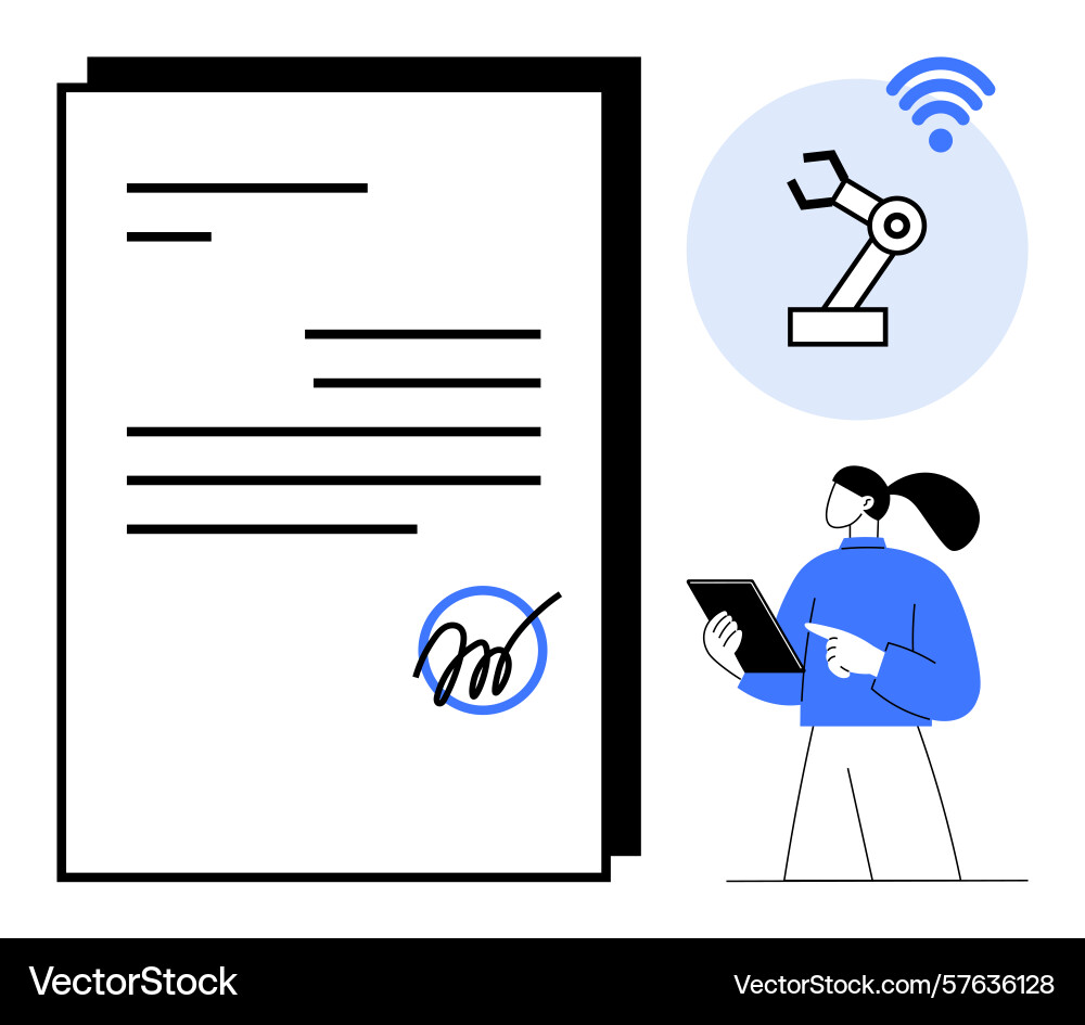Digital contract signing with automated workflow Digital contract signing with automated workflow vector image