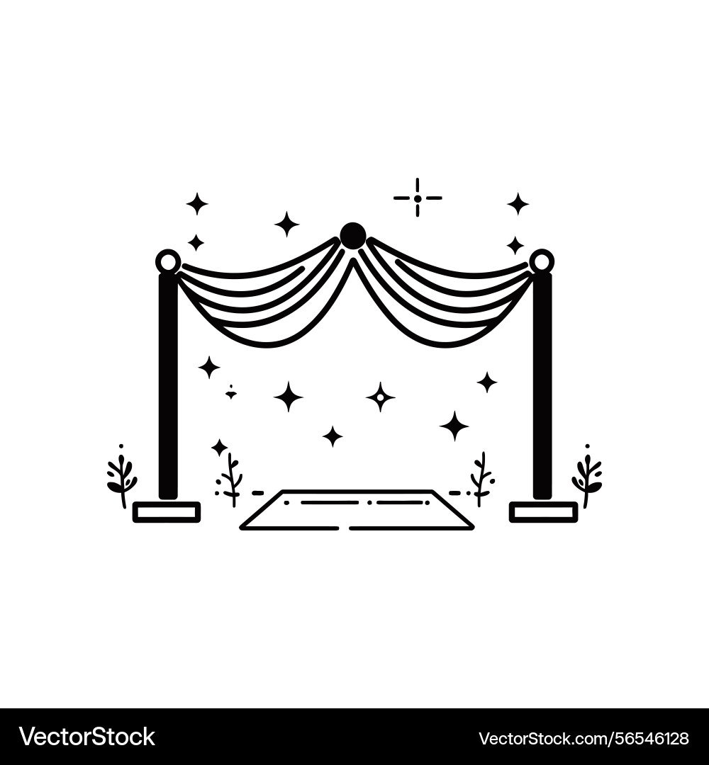 Elegant string barrier on transparent background Vector Image