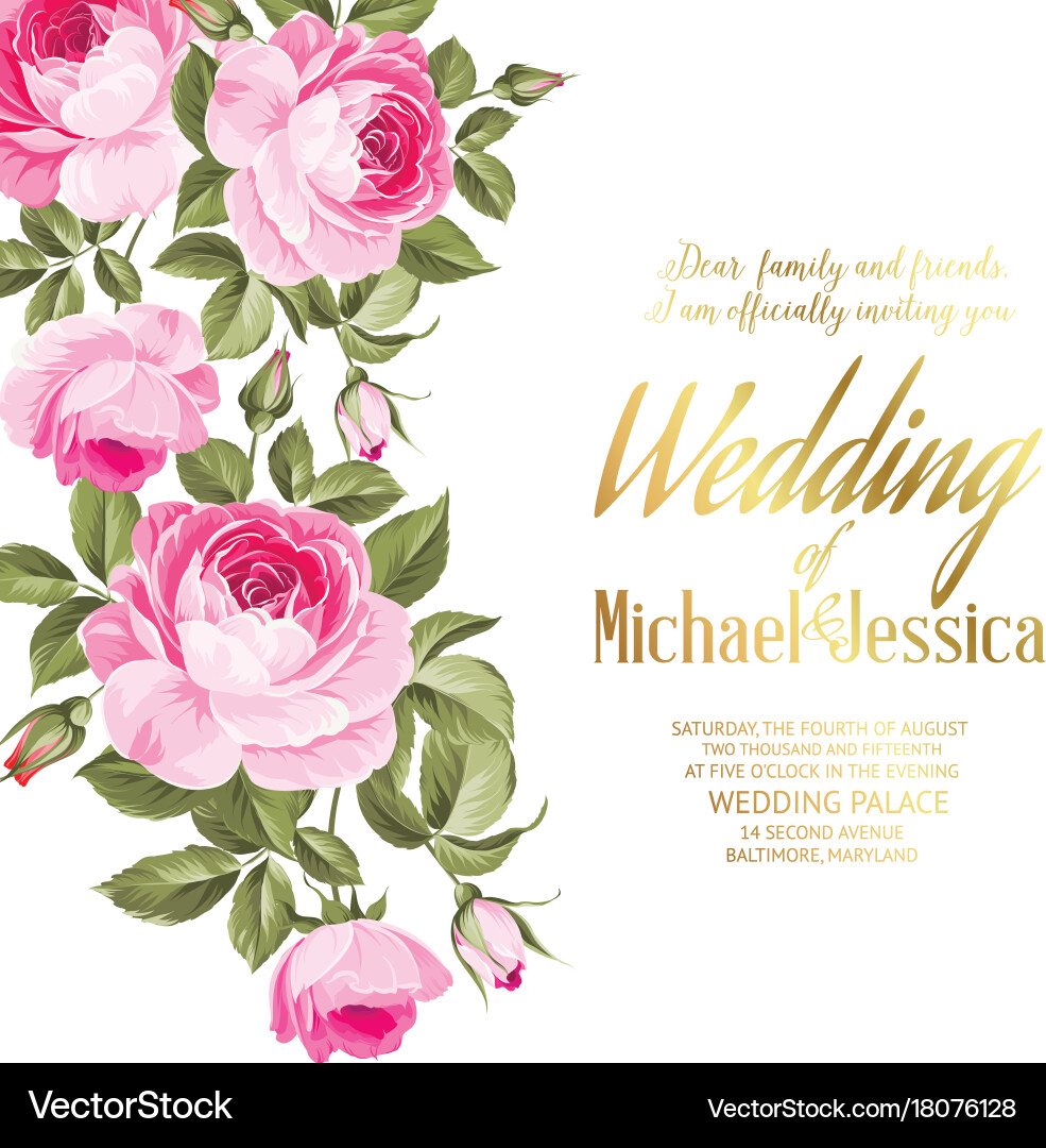 Romantic Floral Wedding Garland Vector Image