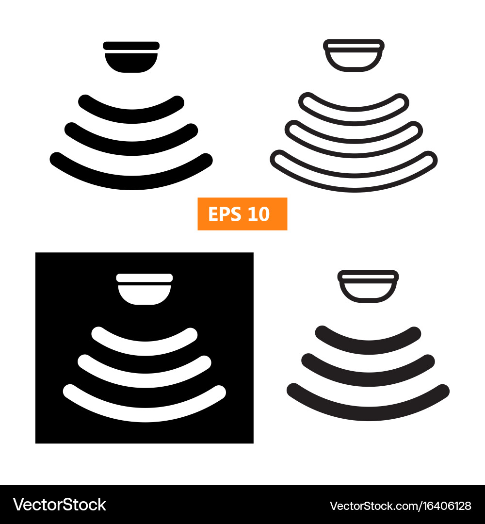 Sensor Wave Signals Icon Set vector image