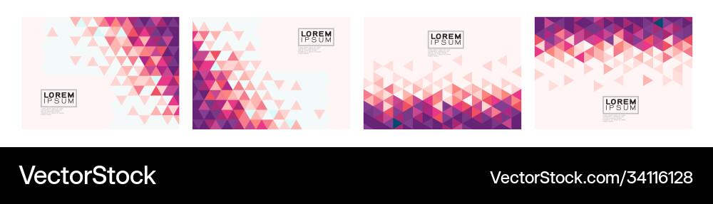 Set colorful gradient triangle background Set colorful gradient triangle background vector image