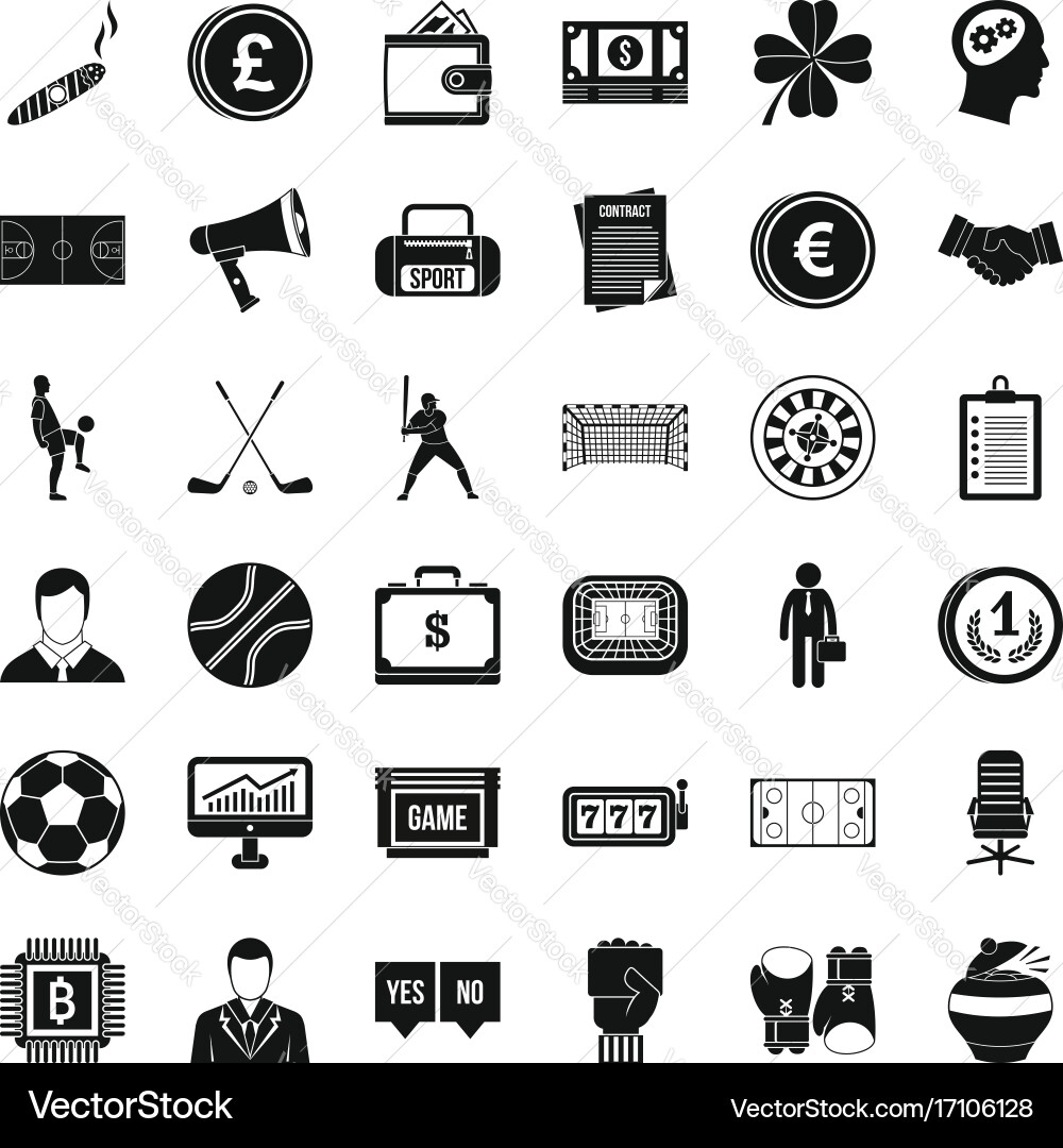Totalizator icons set simple style Vector Image