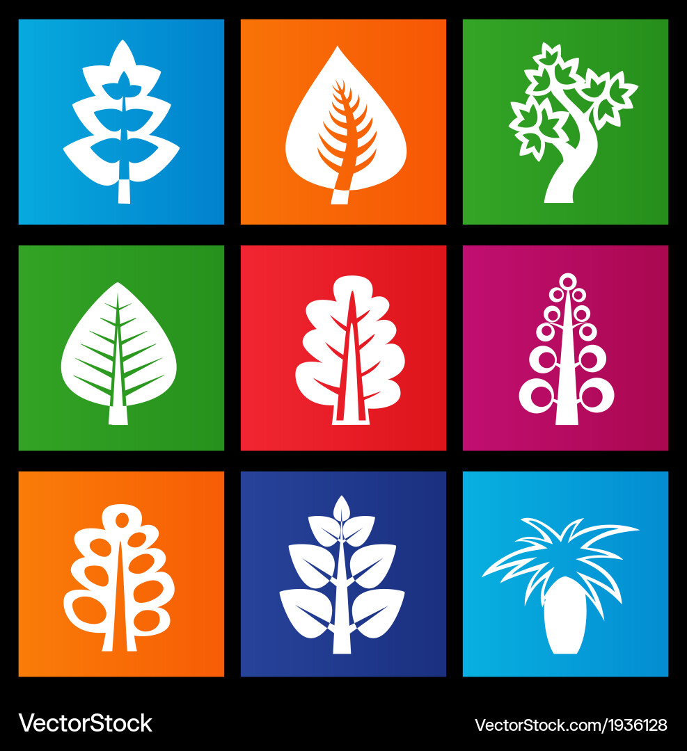 Trees icons Royalty Free Vector Image - VectorStock