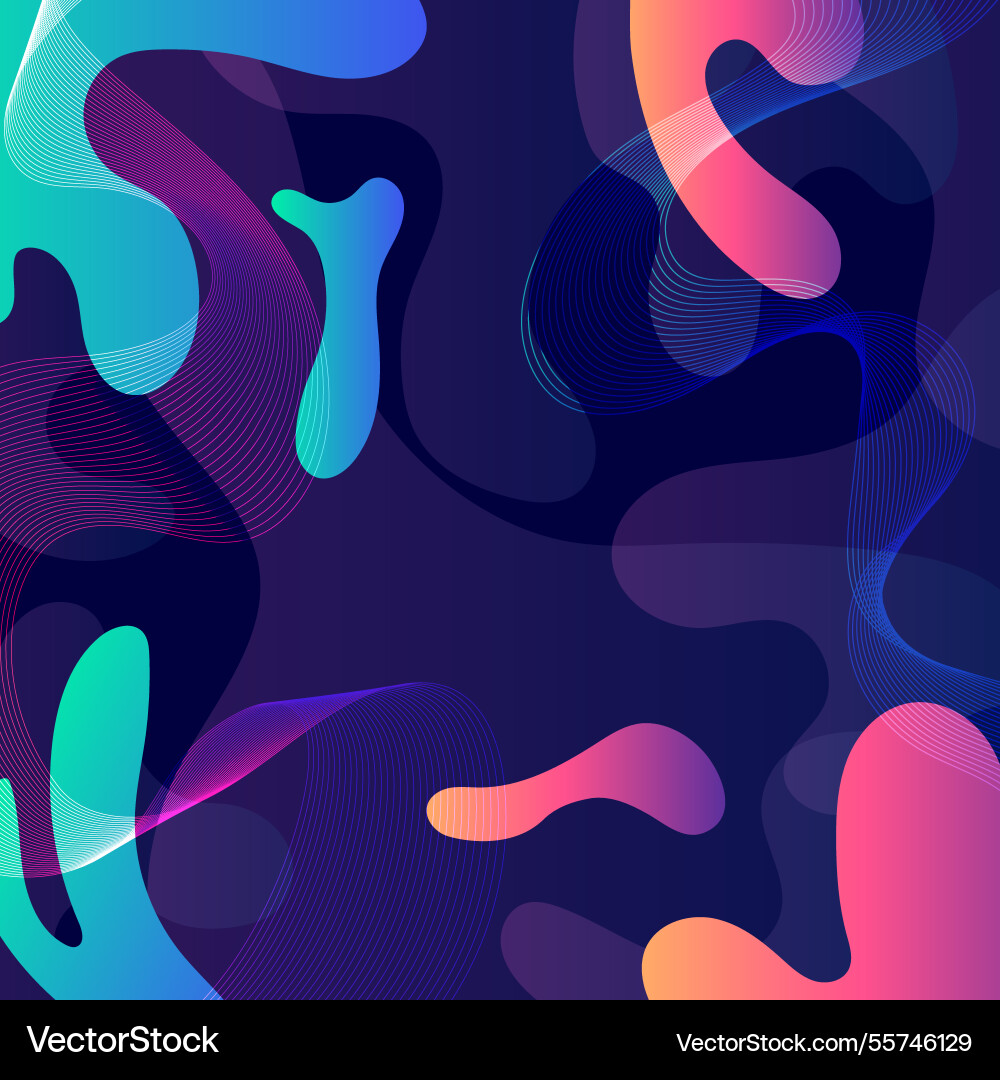 Abstract colorful flow shapes background design vector image