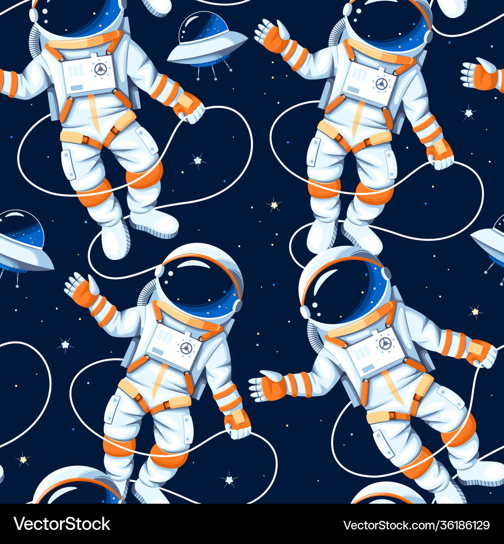 Astronaut Space Pattern vector image