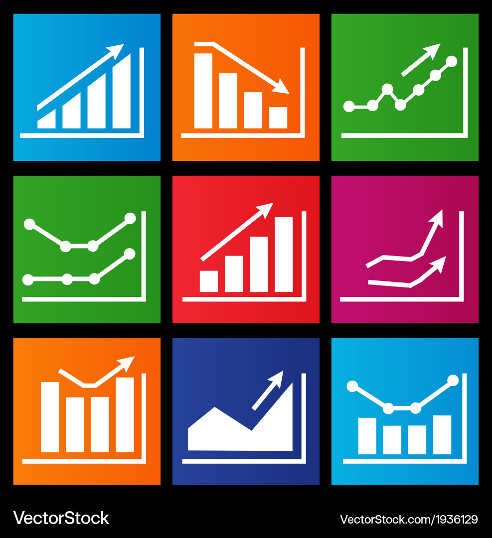 Chart Icons - Data & Metrics vector image
