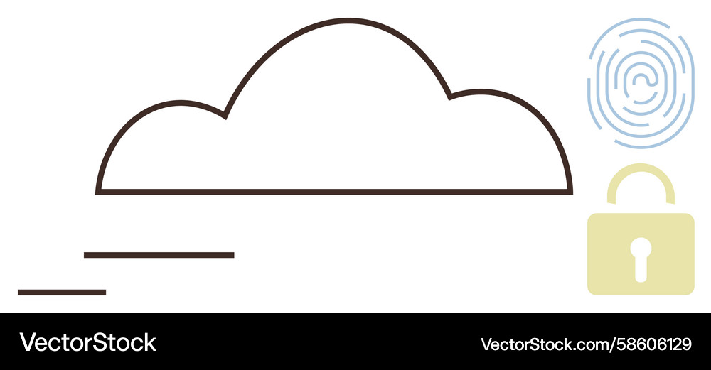 Cloud Security: Fingerprint Access Vector Image