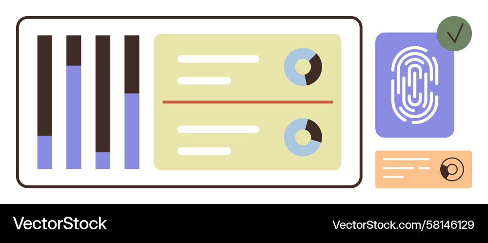 Data Security & Analytics Dashboard Vector Image