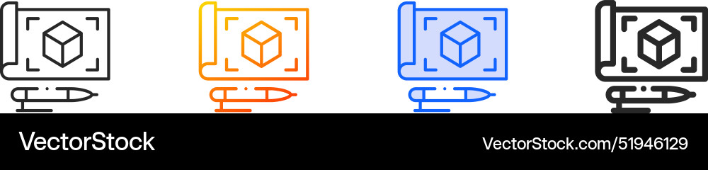 Draft iconthin linear gradient blue stroke Vector Image