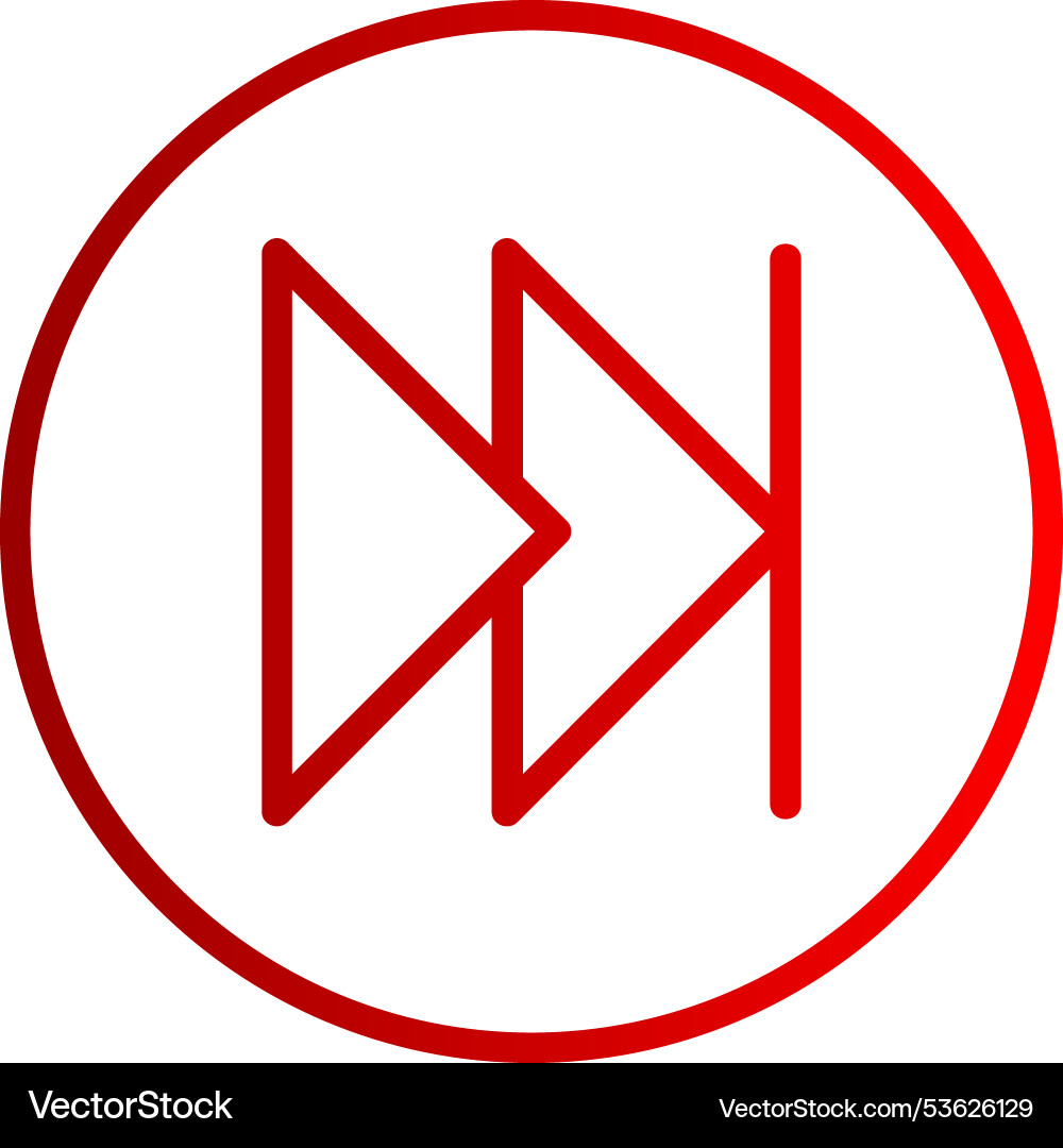 Fast forward line gradient icon Vector Image