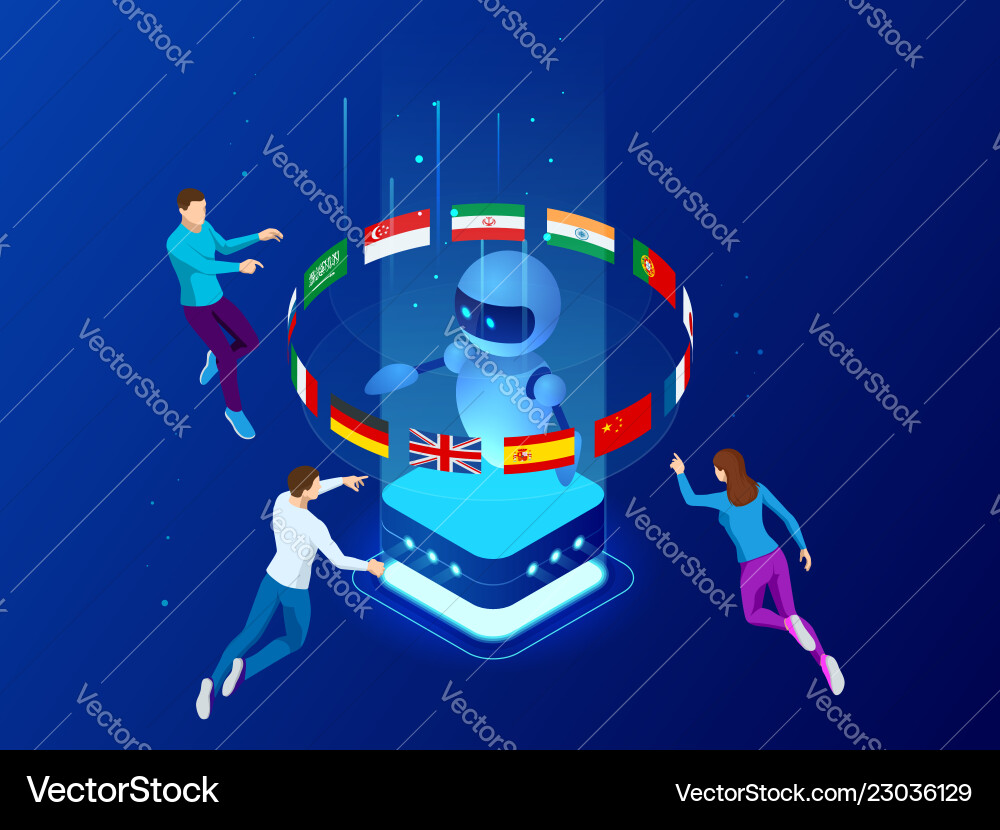 Isometric online language learning with artificial Isometric online language learning with artificial vector image