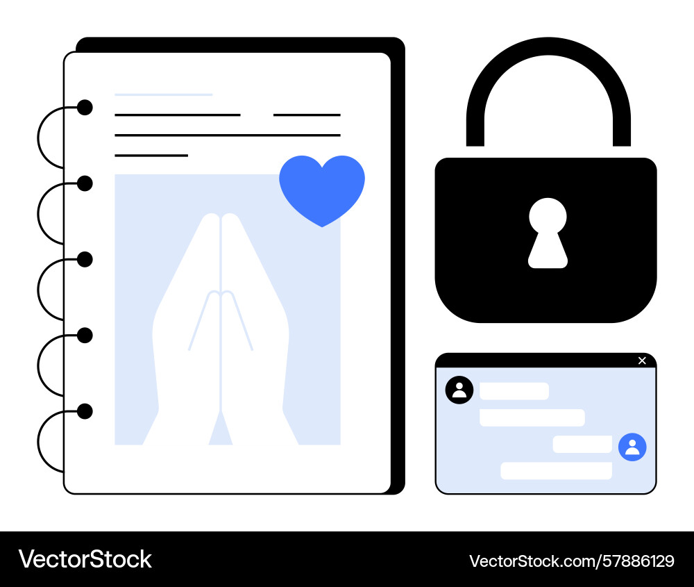 Secure digital journal with privacy features Vector Image