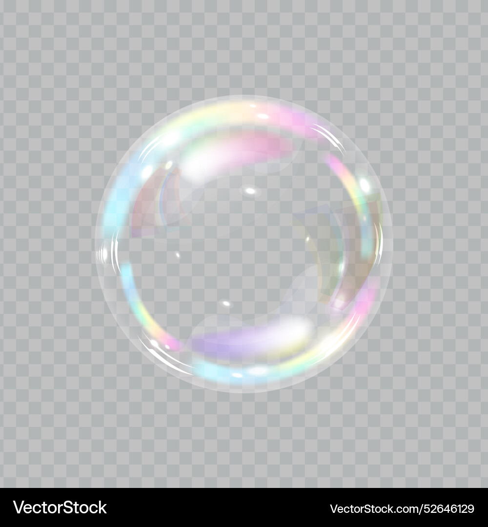 Soap bubble color spectrum on transparent Vector Image