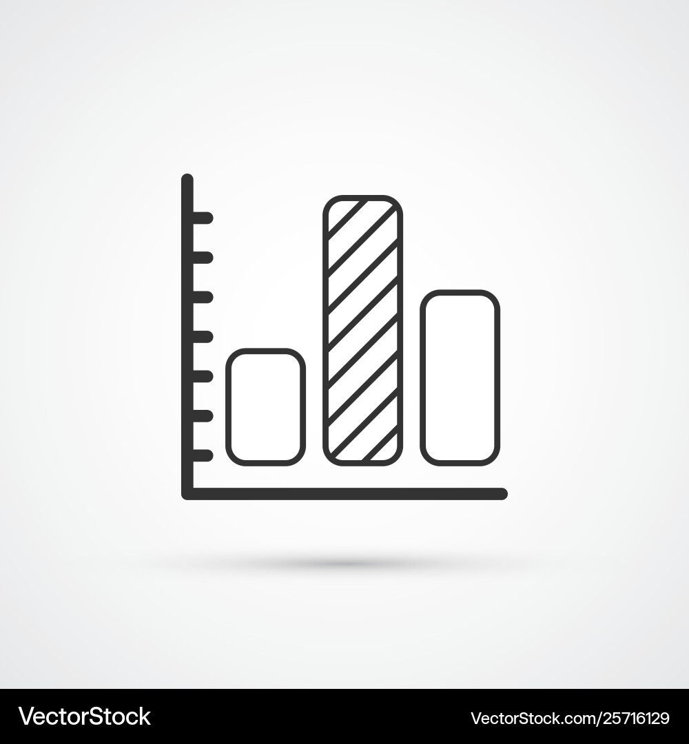 Statistic graph flat line icon eps10 Statistic graph flat line icon eps10 vector image