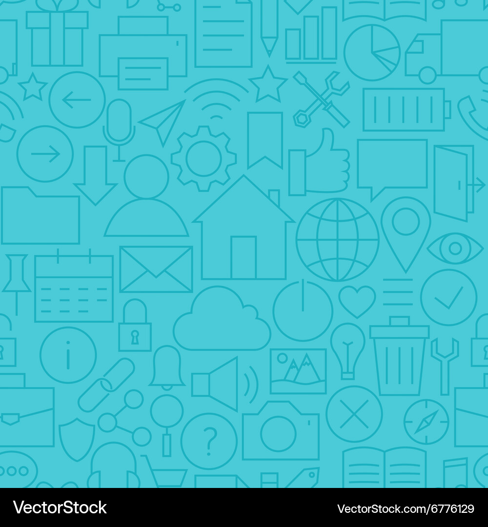 Thin line web and mobile user interface seamless Vector Image