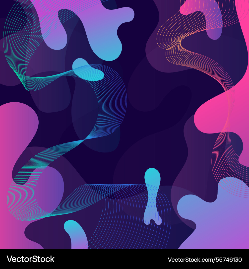 Abstract colorful flow shapes background design vector image