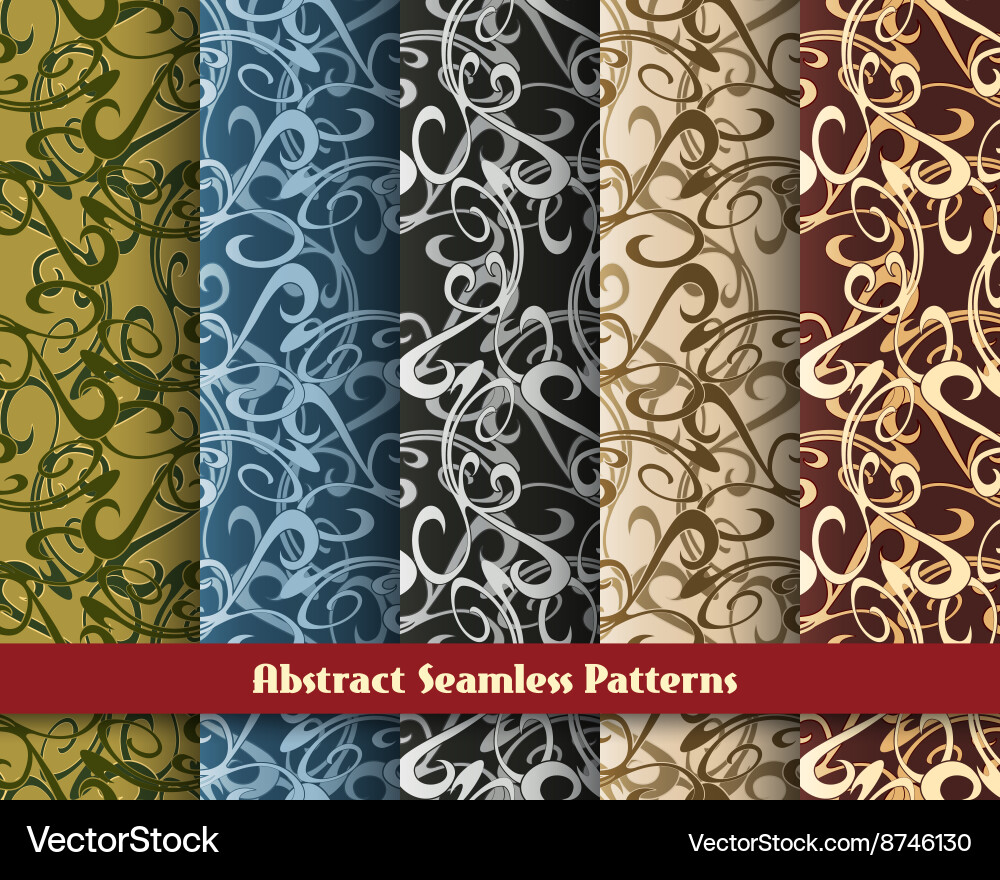 Abstract seamless pattern set vector image