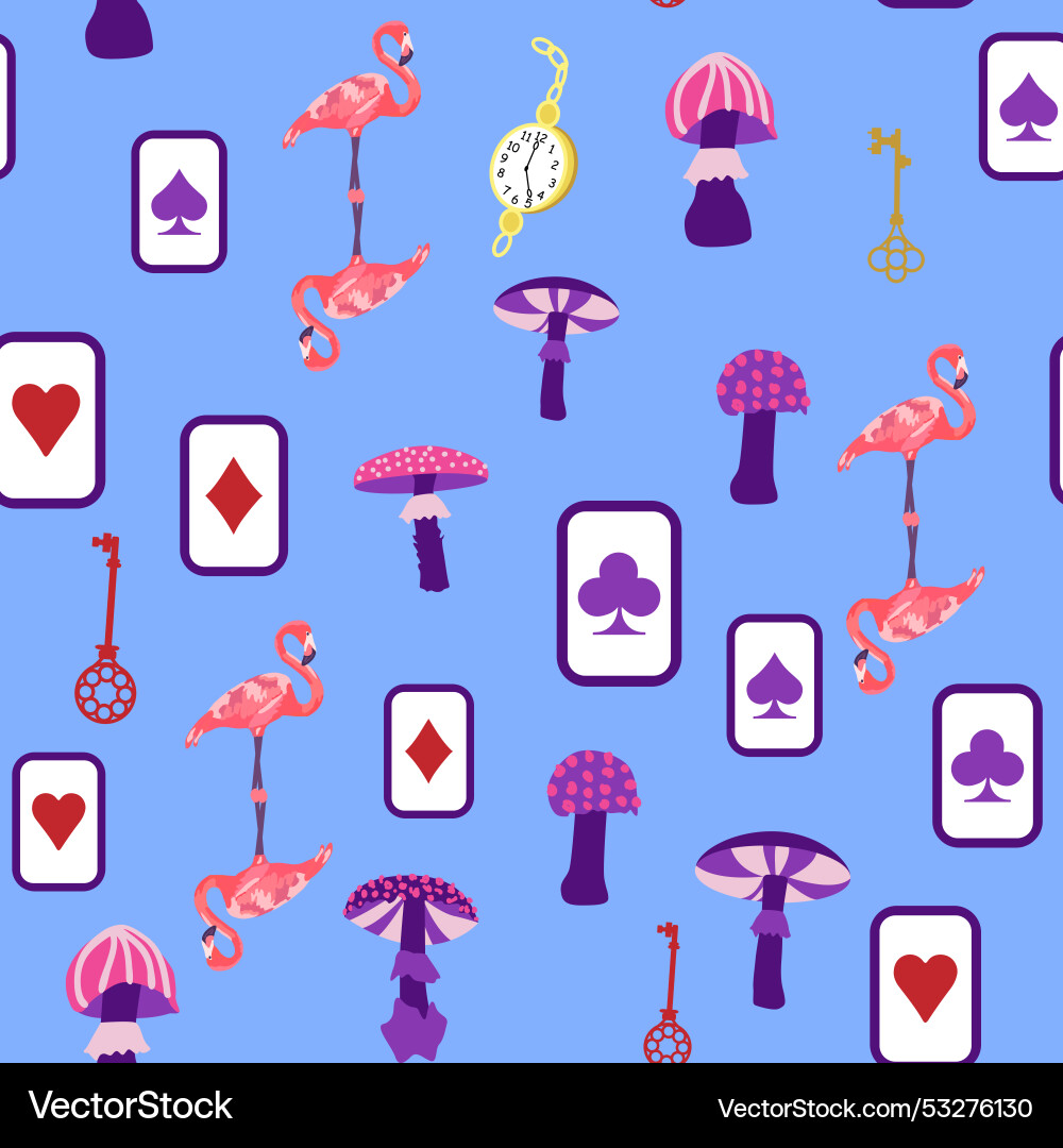 Alice in wonderland pattern rabbit cheshire cat Alice in wonderland pattern rabbit cheshire cat Vector Image