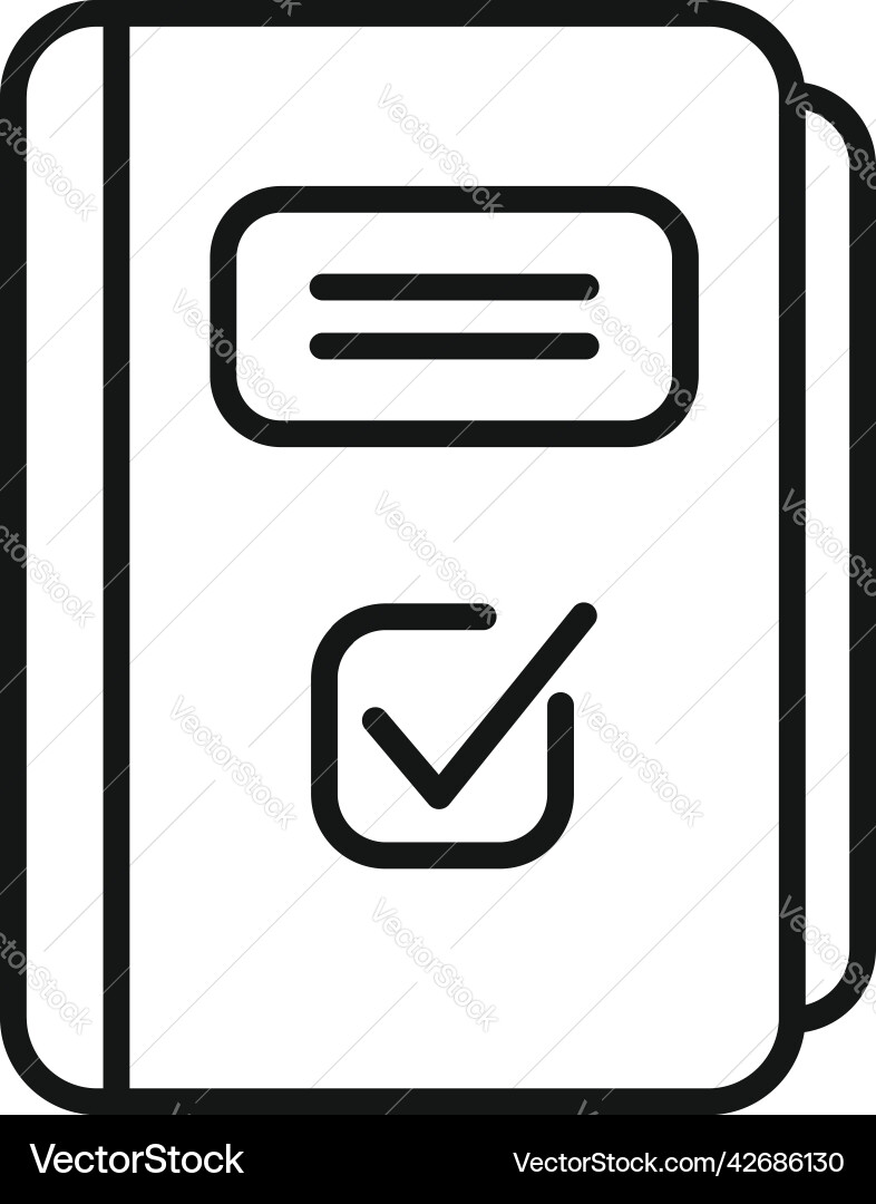 Approved file folder icon outline work Vector Image