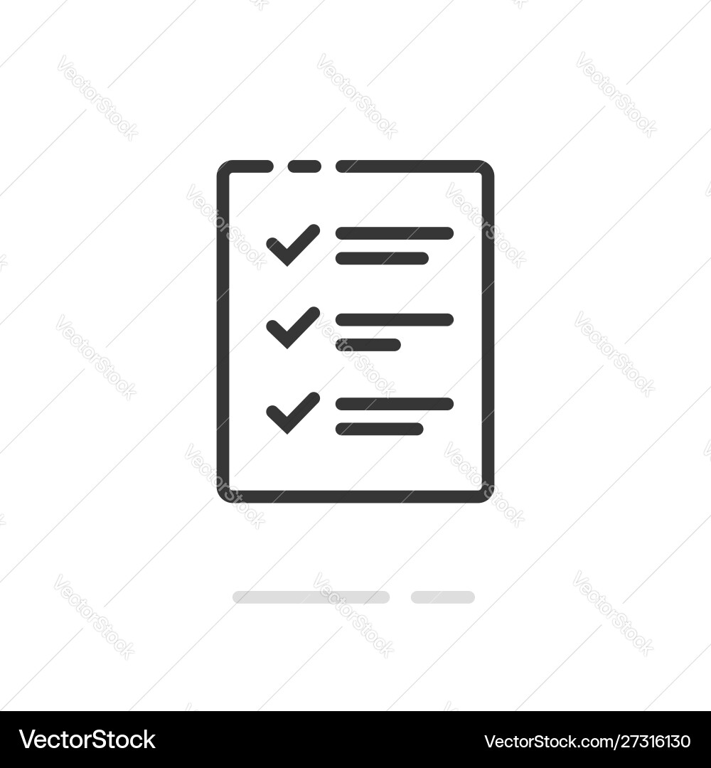 Checklist Document Icon - Task List Vector Image