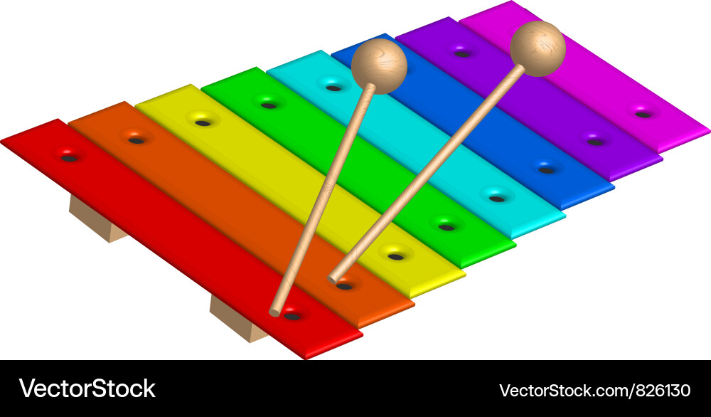 Colorful Xylophone Musical Instrument Vector Image