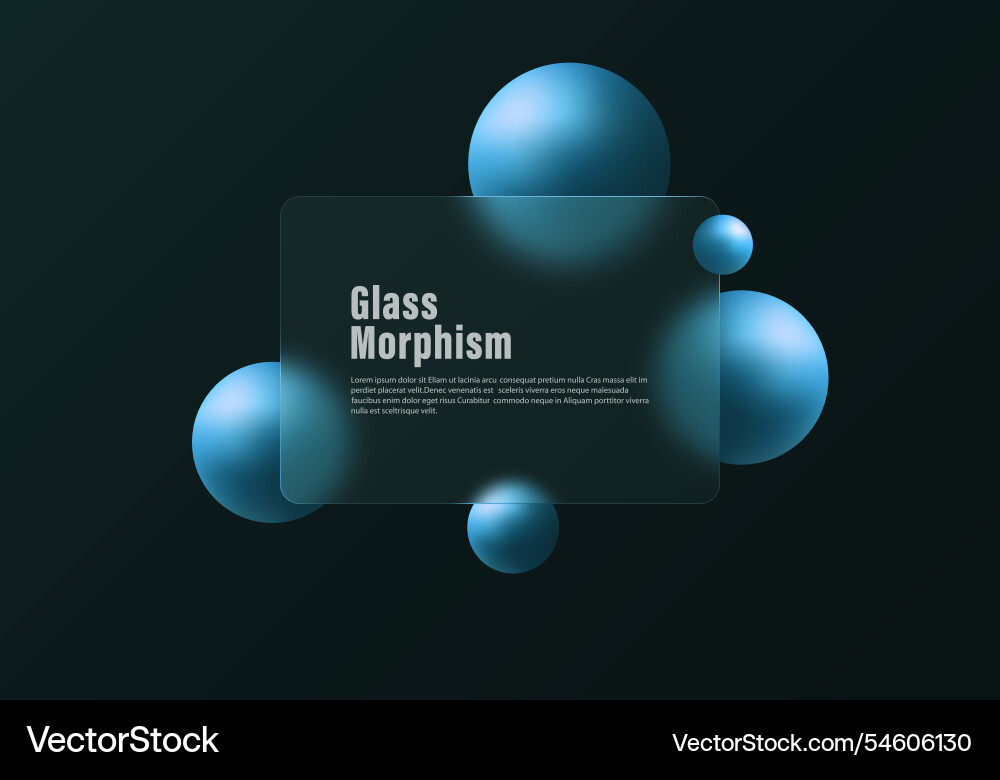 Glass morphism design with frosted partition Glass morphism design with frosted partition vector image