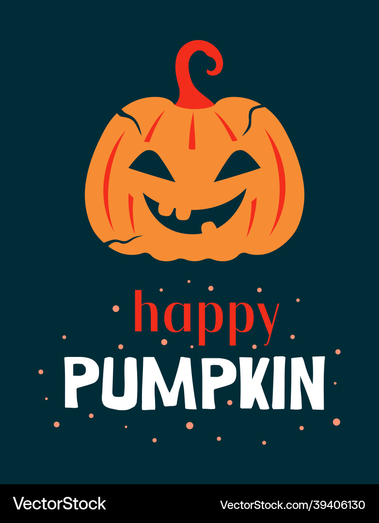 Happy Halloween Pumpkin Greeting Card vector image