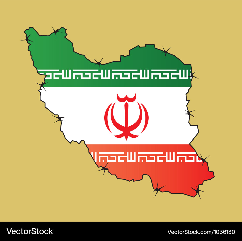 Iran Flag Surrounded by Barbed Wire vector image