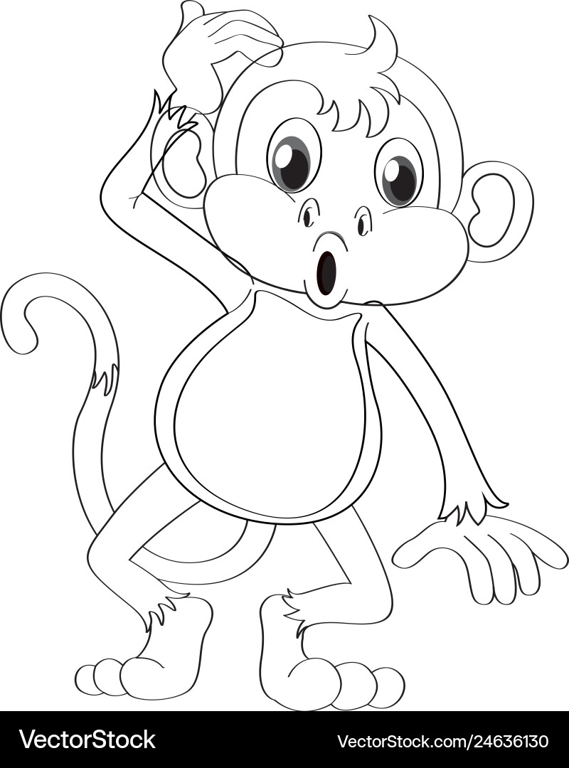 Learn to color monkey vector image