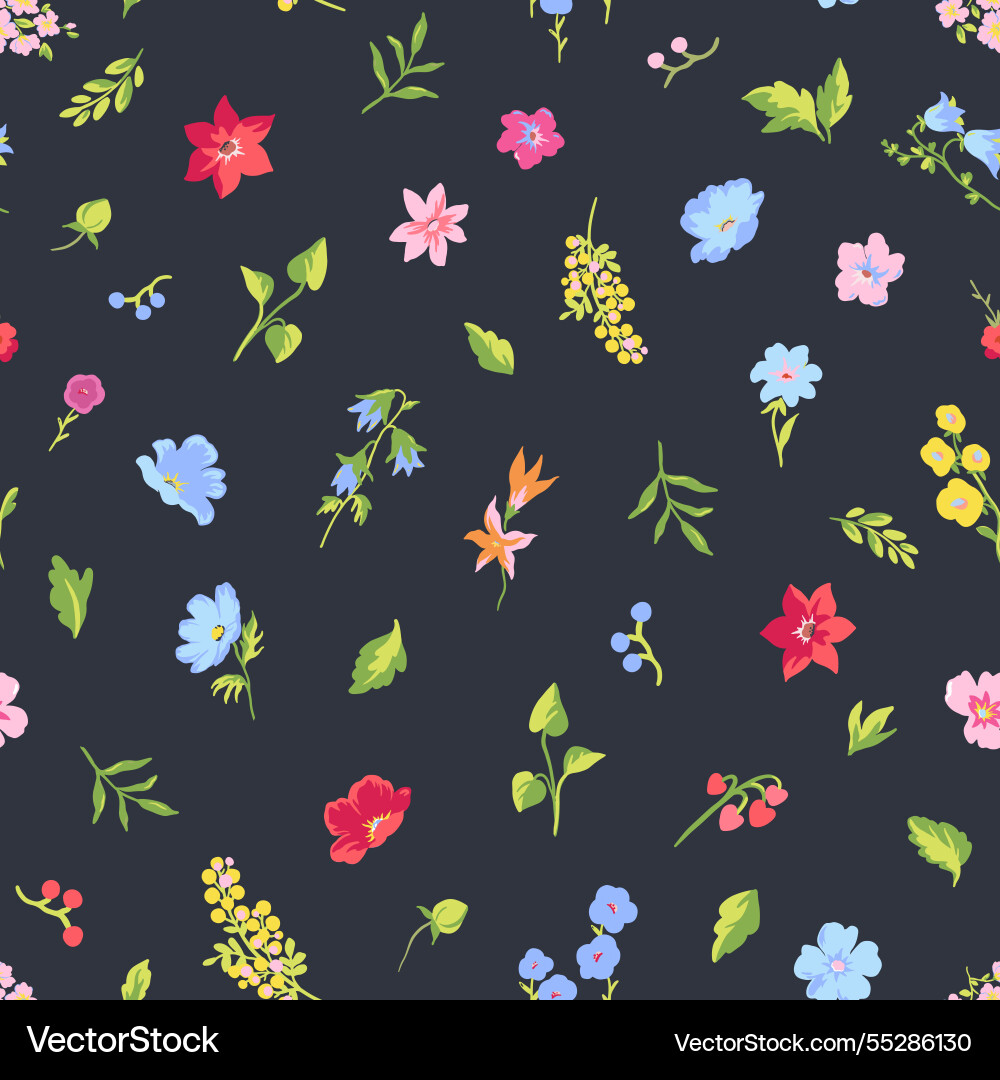 Schöne handgezeichnete bunte Blumen in einer nahtlosen Schöne handgezeichnete bunte Blumen in einer nahtlosen vektorbild