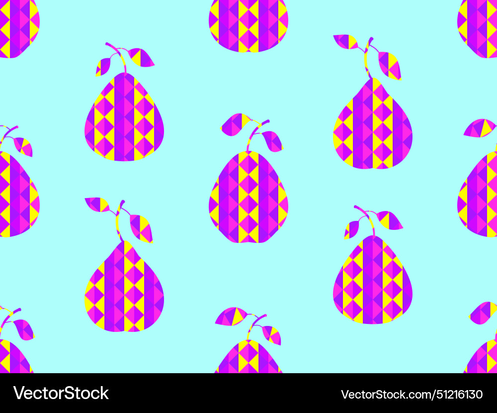 Seamless pattern with pears silhouette Royalty Free Vector