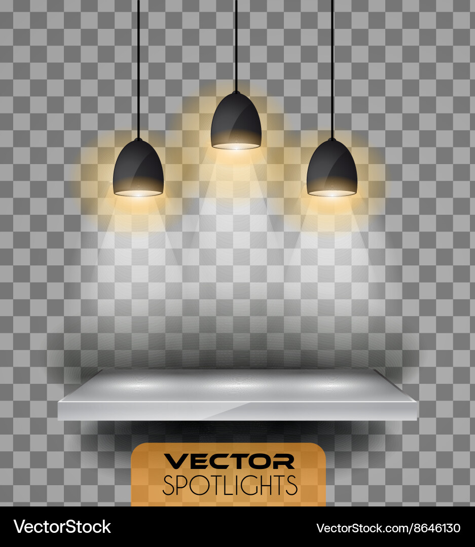Spotlights scene with different source of lights vector image