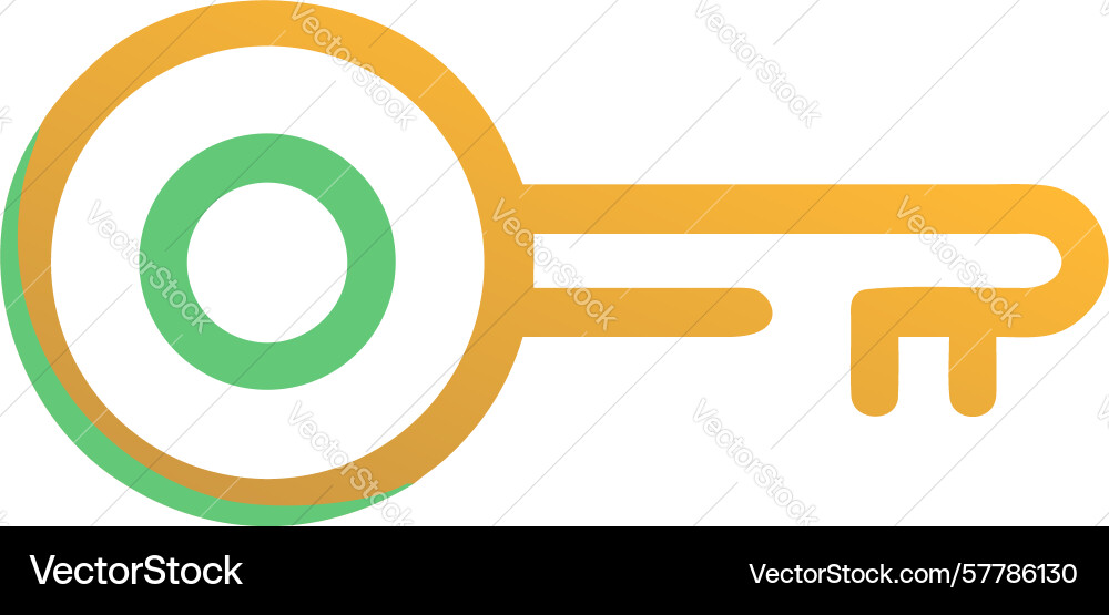 Yellow key icon for unlocking and access design Vector Image