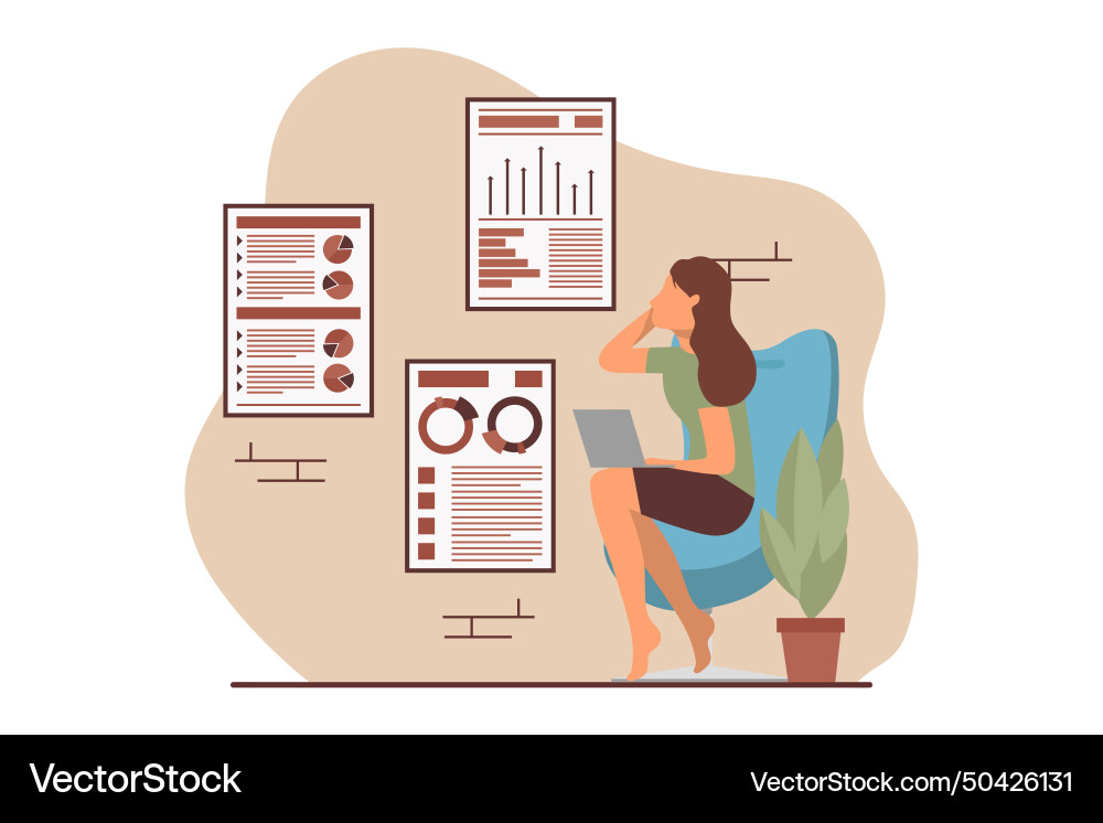 Business analysis flat design Royalty Free Vector Image