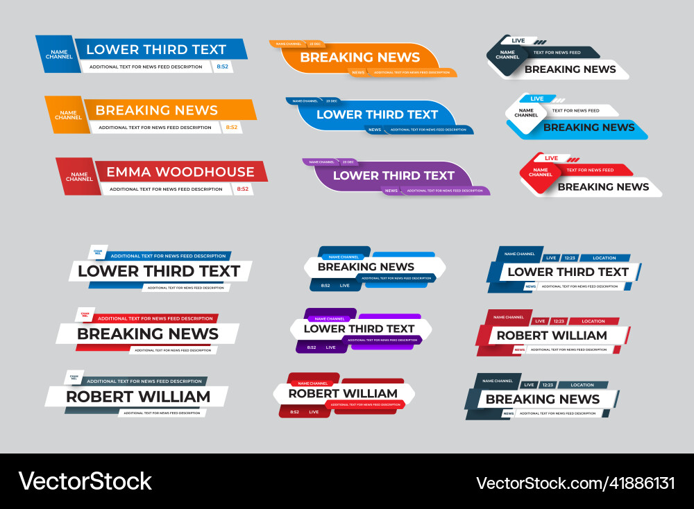 Diagonal News Lower Third vector image
