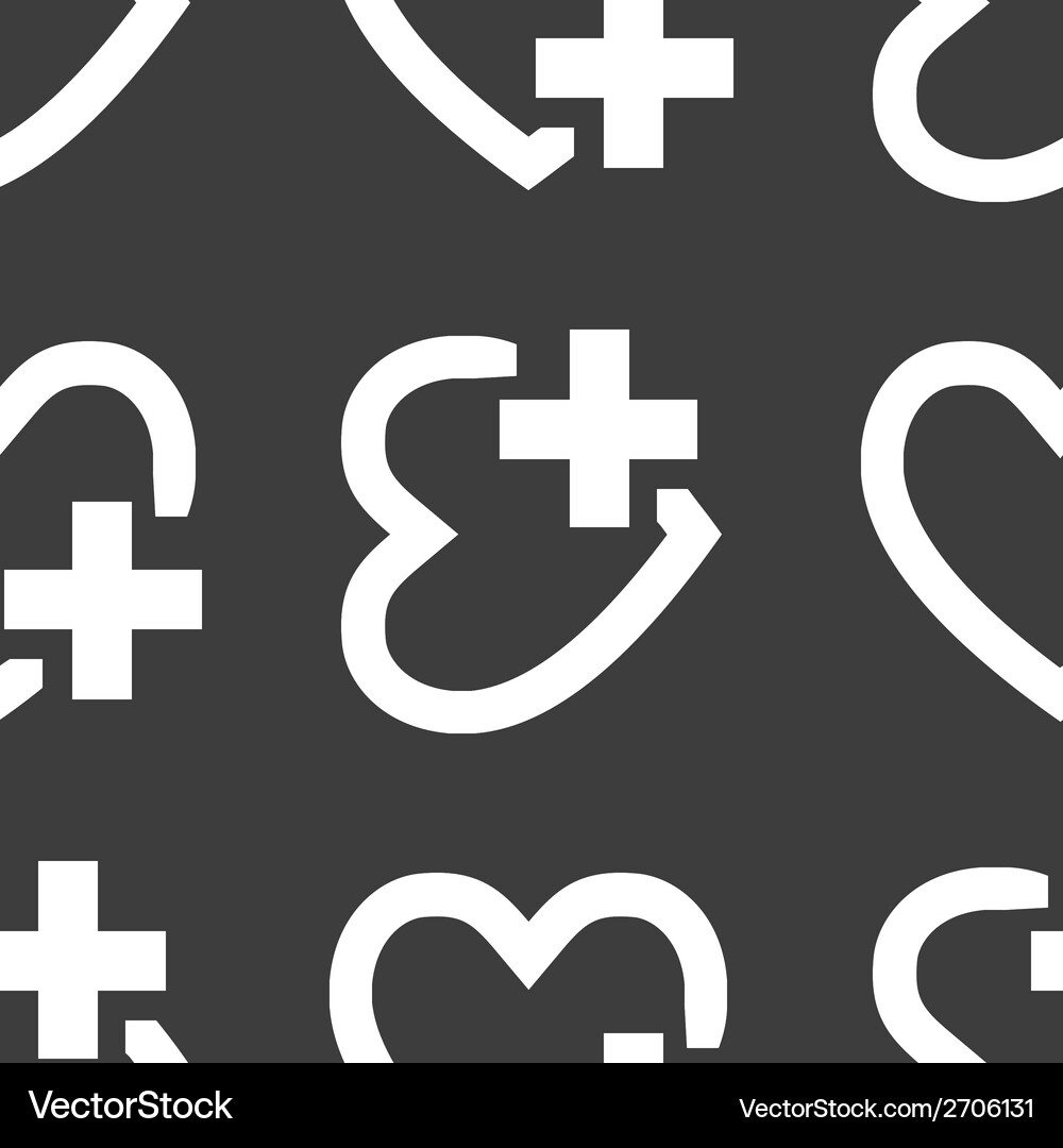 Heart web icon flat design seamless pattern Vector Image