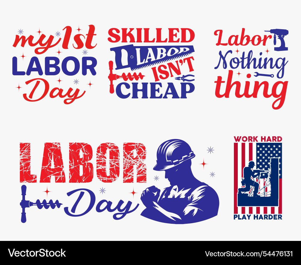 Labor Day Veteran SVG Bundle Vector Image
