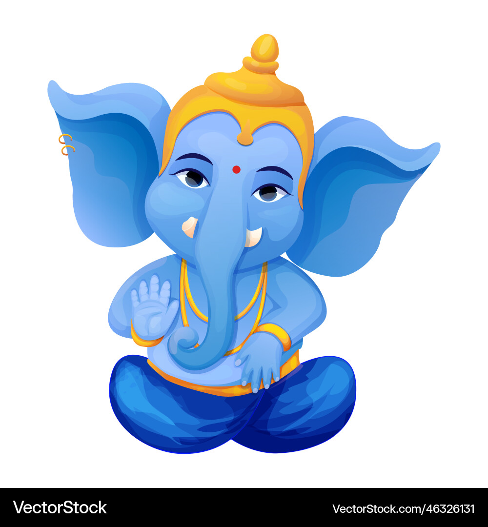 Little cute ganesh religious traditional god – Royalty-Free Vector |  VectorStock, image size:1000x1080