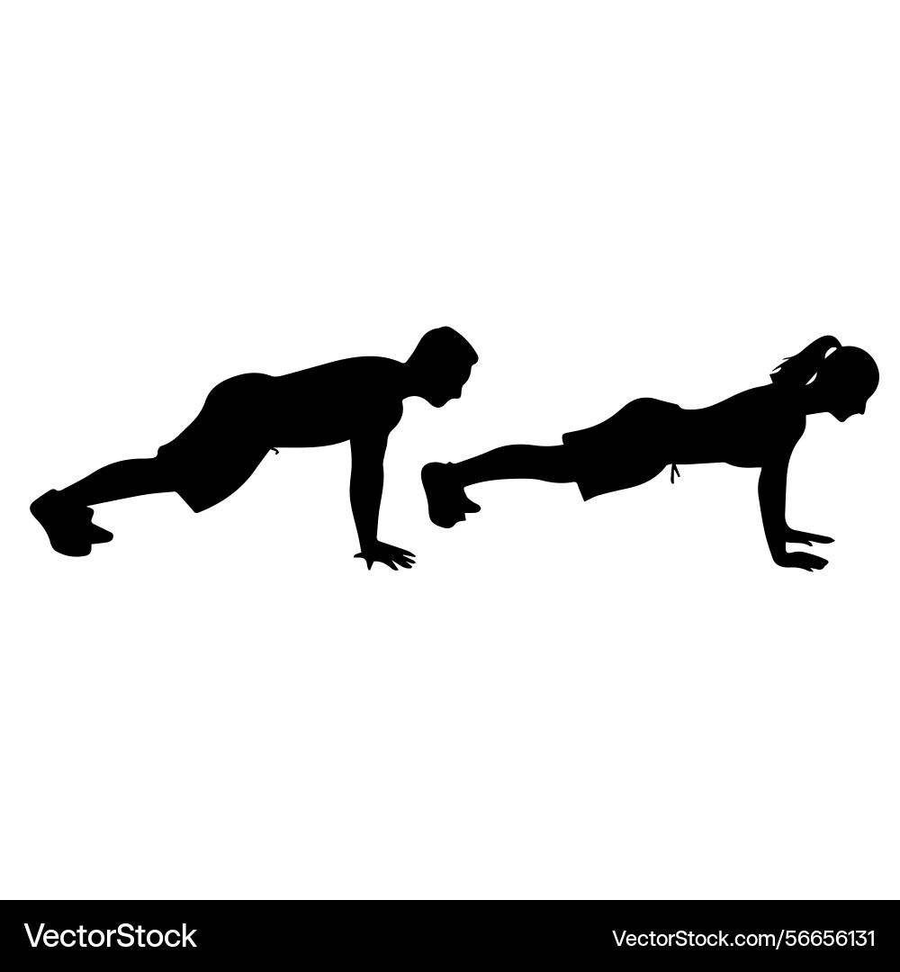 Man character doing push ups flat Vector Image