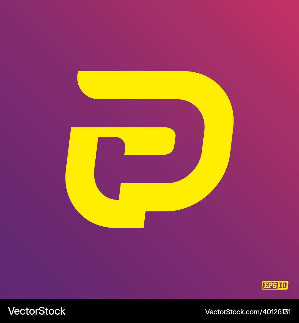 Modern professional logo monograma p in purple Modern professional logo monograma p in purple vector image