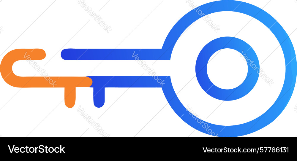 Prominent circular key icon for core concepts Vector Image