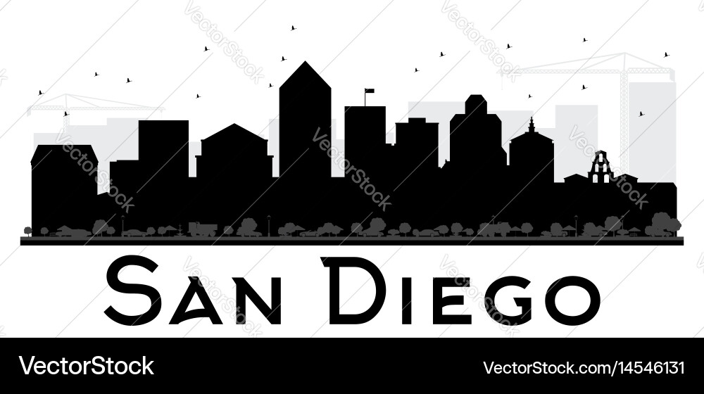 San Diego City Skyline Silhouette vector image