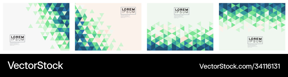 Set template with trendy triangle pattern Set template with trendy triangle pattern vector image